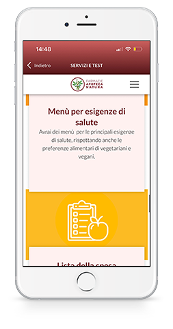 Menù Guida Alimentare App MyApotecaNatura
